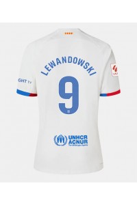 Fotbalové Dres Barcelona Robert Lewandowski #9 Dámské Venkovní Oblečení 2023-24 Krátký Rukáv